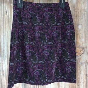 PETITE SOPHISTICATE Purple Black Paisley Skirt